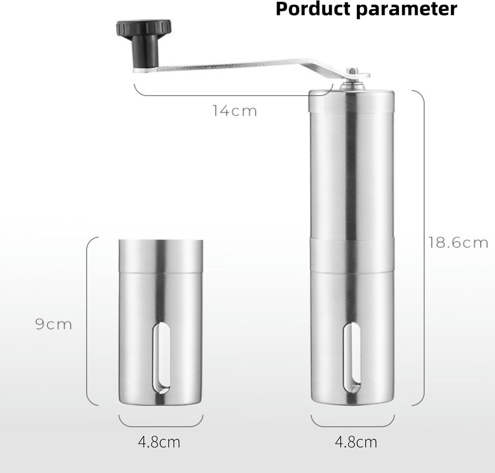 Manual Coffee Grinder, Multi Adjustable Settings, Portable Hand Coffee Grinder w