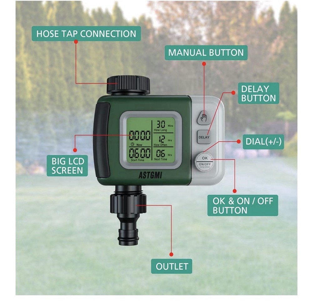 Sprinkler Timer Outdoor Water Timer Programmable Hose Faucet Timer Delay/Auto