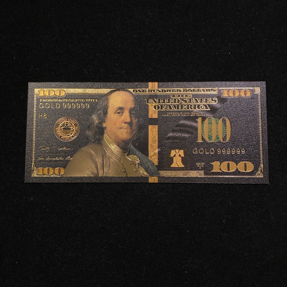 $100 Benjamin Franklin Colorized Gold Foil Novelty Banknote
