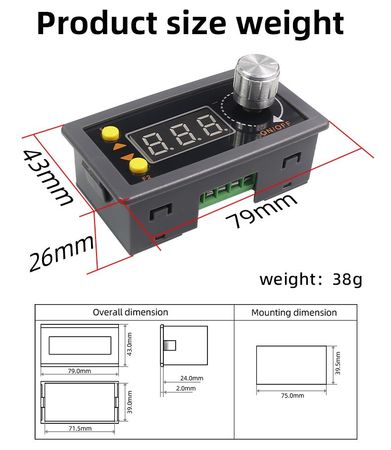 DC 5-30V PWM Brushless Motor Speed Controller Soft start/ stop Reversible Switch
