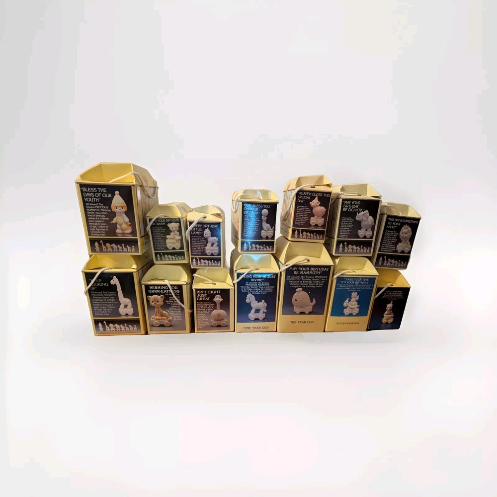 🐆🐋PRECIOUS MOMENTS BIRTHDAY TRAIN FIGURINES--NEW IN BOXES--YOUR CHOICE!!🐑🐖