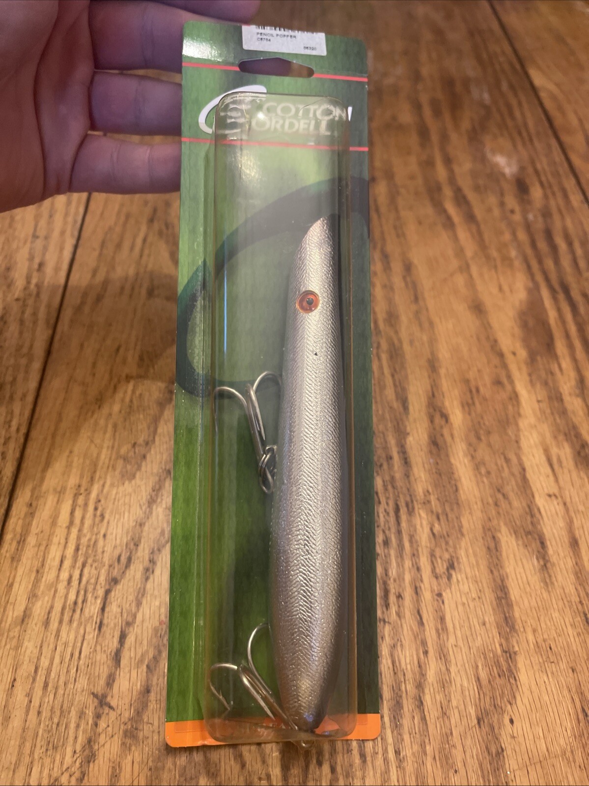 Cotton Cordell Pencil Popper Topwater Lure 7", 2 oz Silver/black  C6704