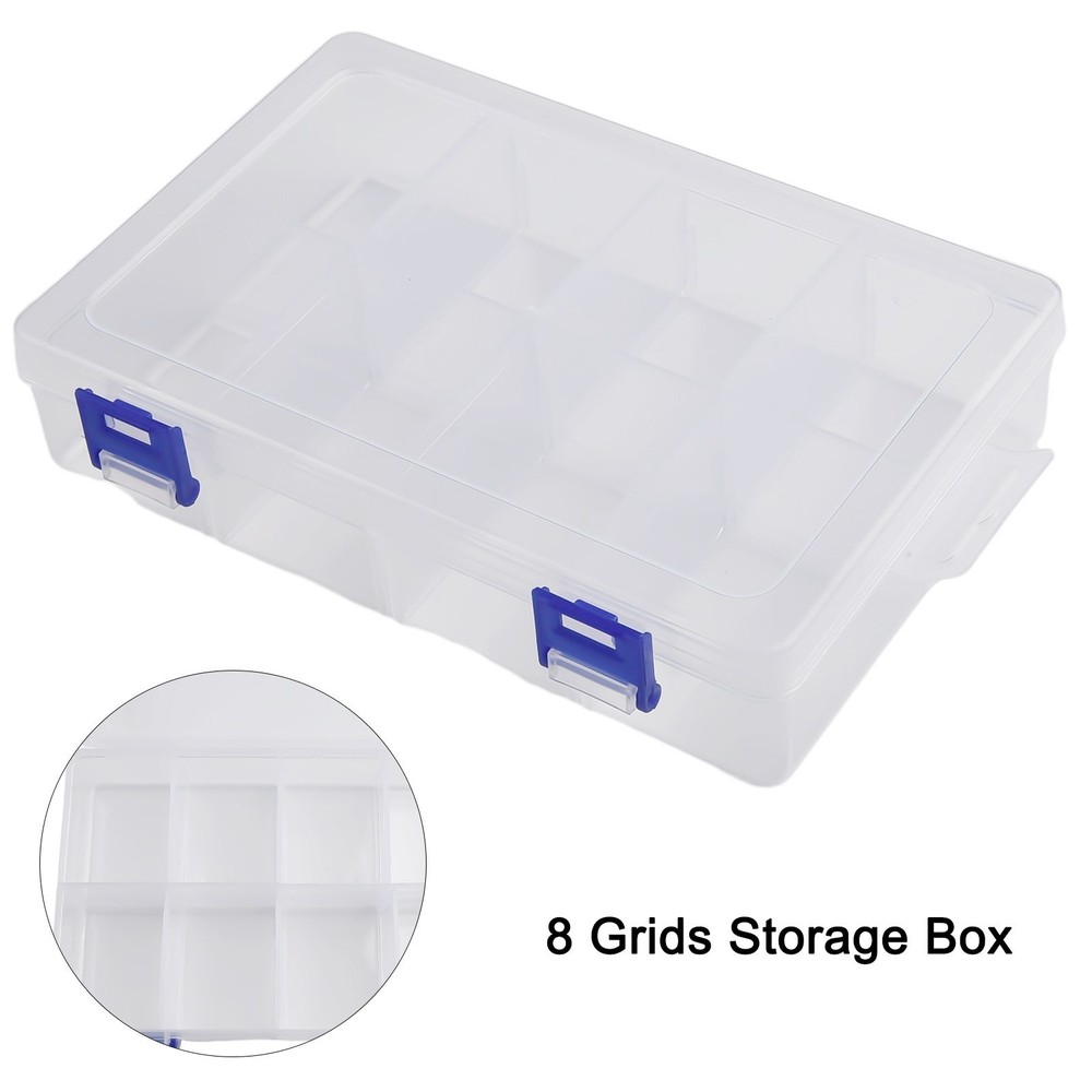 8 Grid Compartment Storage Box Plastic Square Display Organizer