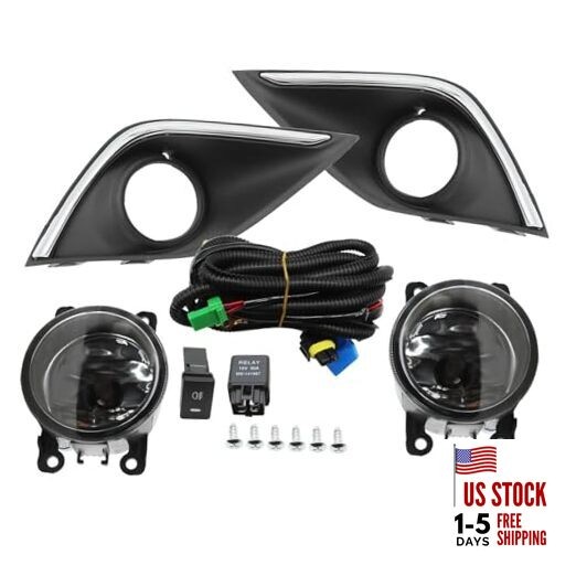 Front Pair Bumper Fog Light Assembly Compatible with 2016 2017 2018 Outlander