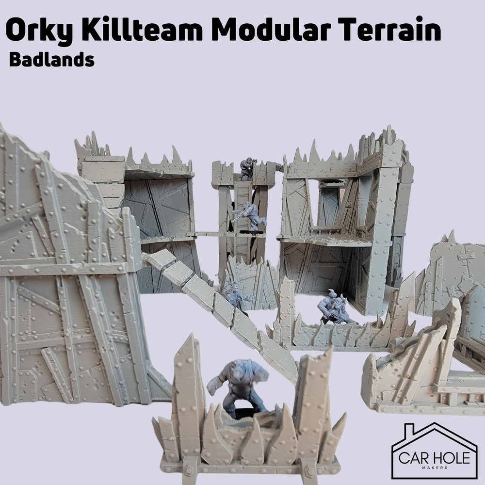 Orky Killteam Badlands - Modular Ork Terrain for 28mm Post-Apocalyptic Wargames