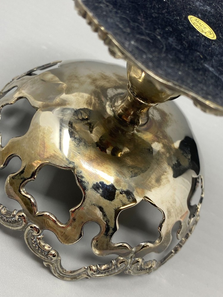 Godinger Silver Art Company Candy Dish Metalware Silver Plated Open Cut Out Vtg