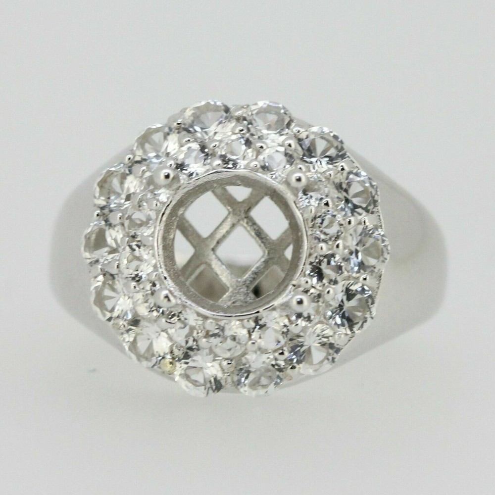 Sterling Silver Semi Mount Ring Setting Round RD 8x8mm