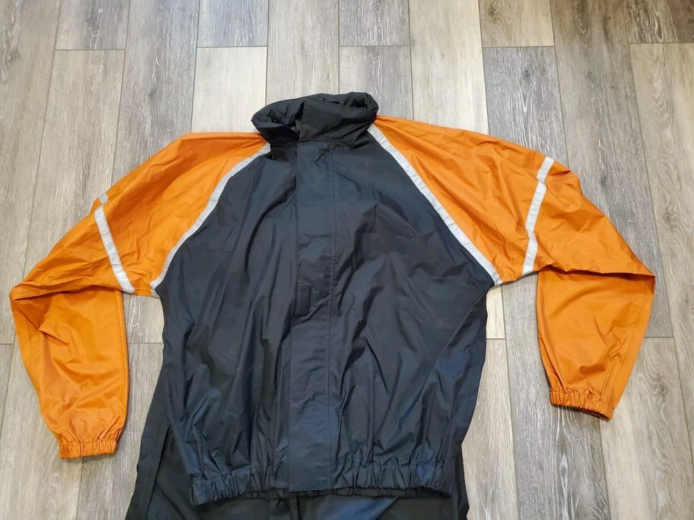 Harley Davidson Rain Suit Hooded Windbreaker Jacket & Pants Medium