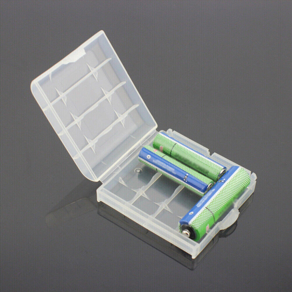 20pc Clear Hard Plastic Case Holder Storage Box For Rechargeable AA AAA Battery