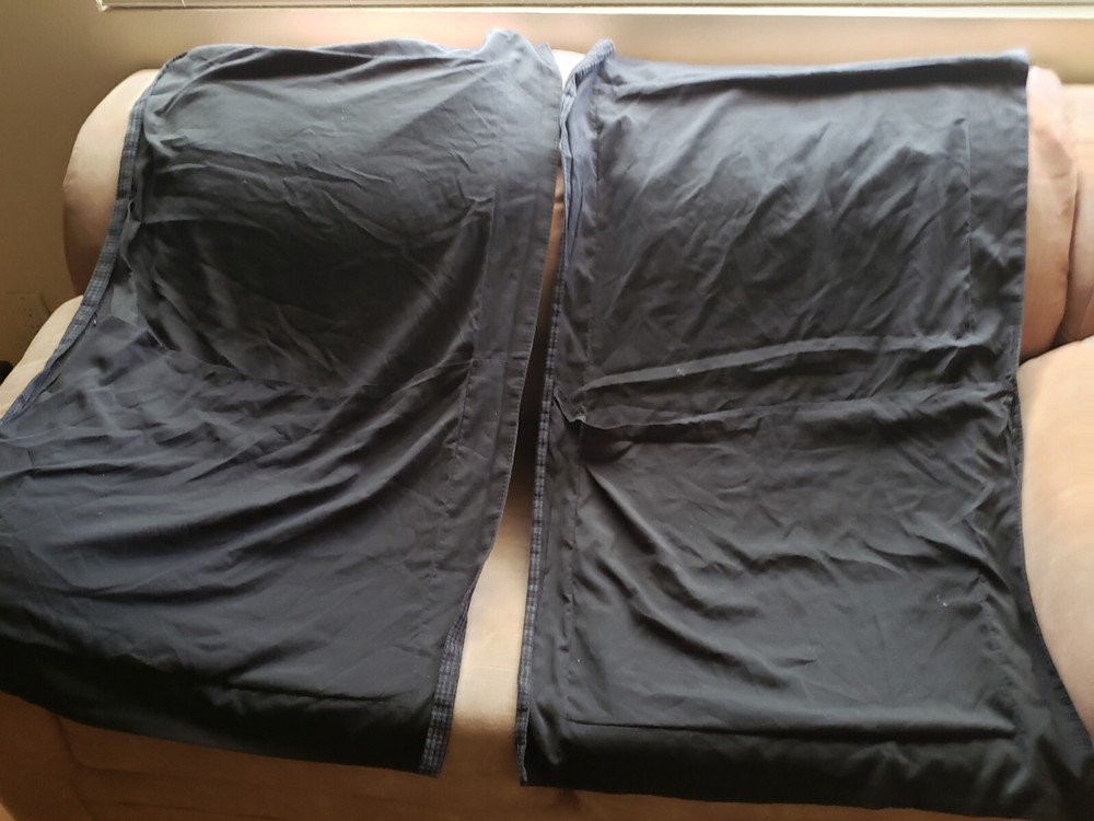 Two 40X24 Wool Black Pillow Cases,plus 1 Flat Sheet And Pillow Case.Preowned.