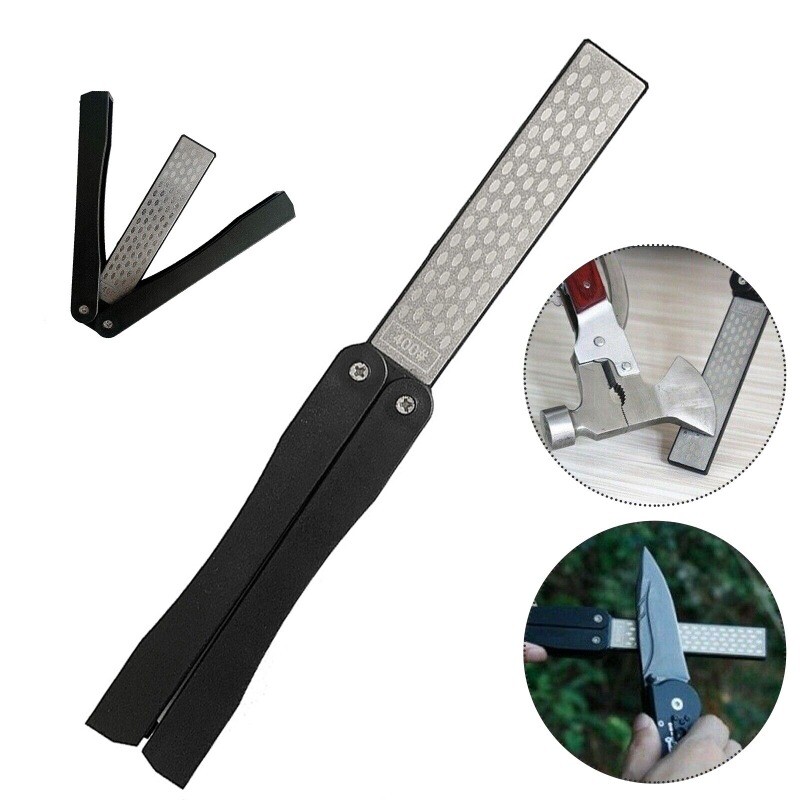 Portable Double-sided Fold Pocket Sharpener Diamond Knife Sharpening Stone Tool