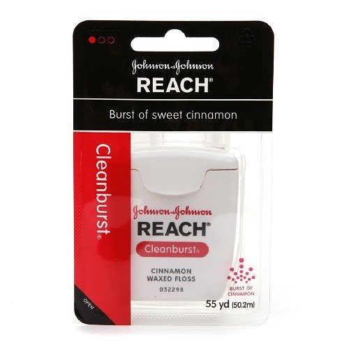 6 Pack Johnson&Johnson Reach Dental Floss Cleanburst Of Sweet Cinnamon 55 Yds Ea