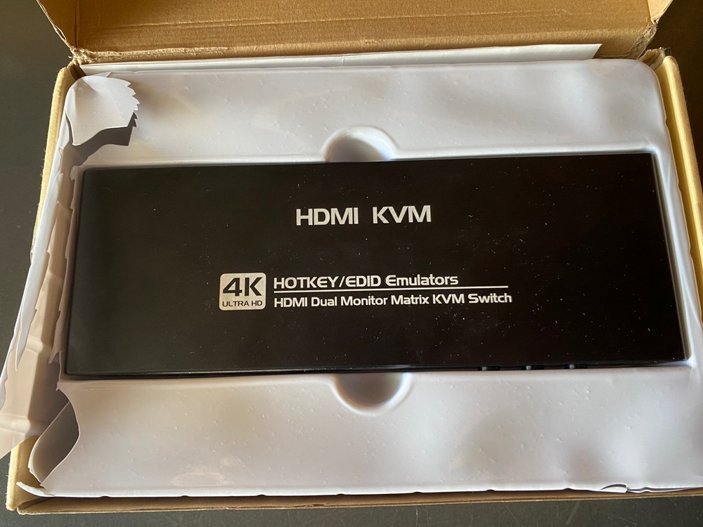 HDMI kvm Switch 2 Monitors 2 Computers edid Emulator 2k 144hz Extended Display