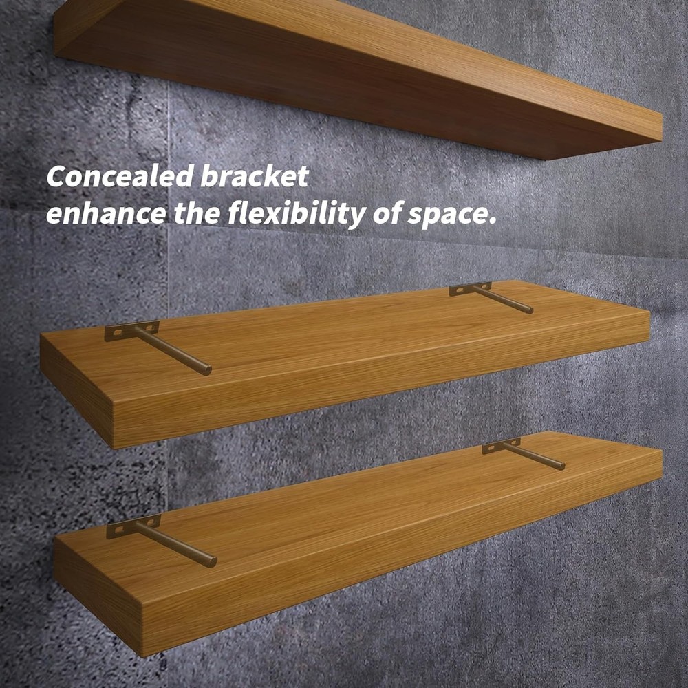 Matte Black Solid Steel Floating Shelf Brackets 3 Inch Blind Support 4 PCS