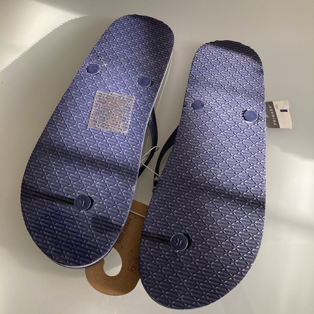 New Primark Blue Flip Flops Size Large 11/12 US