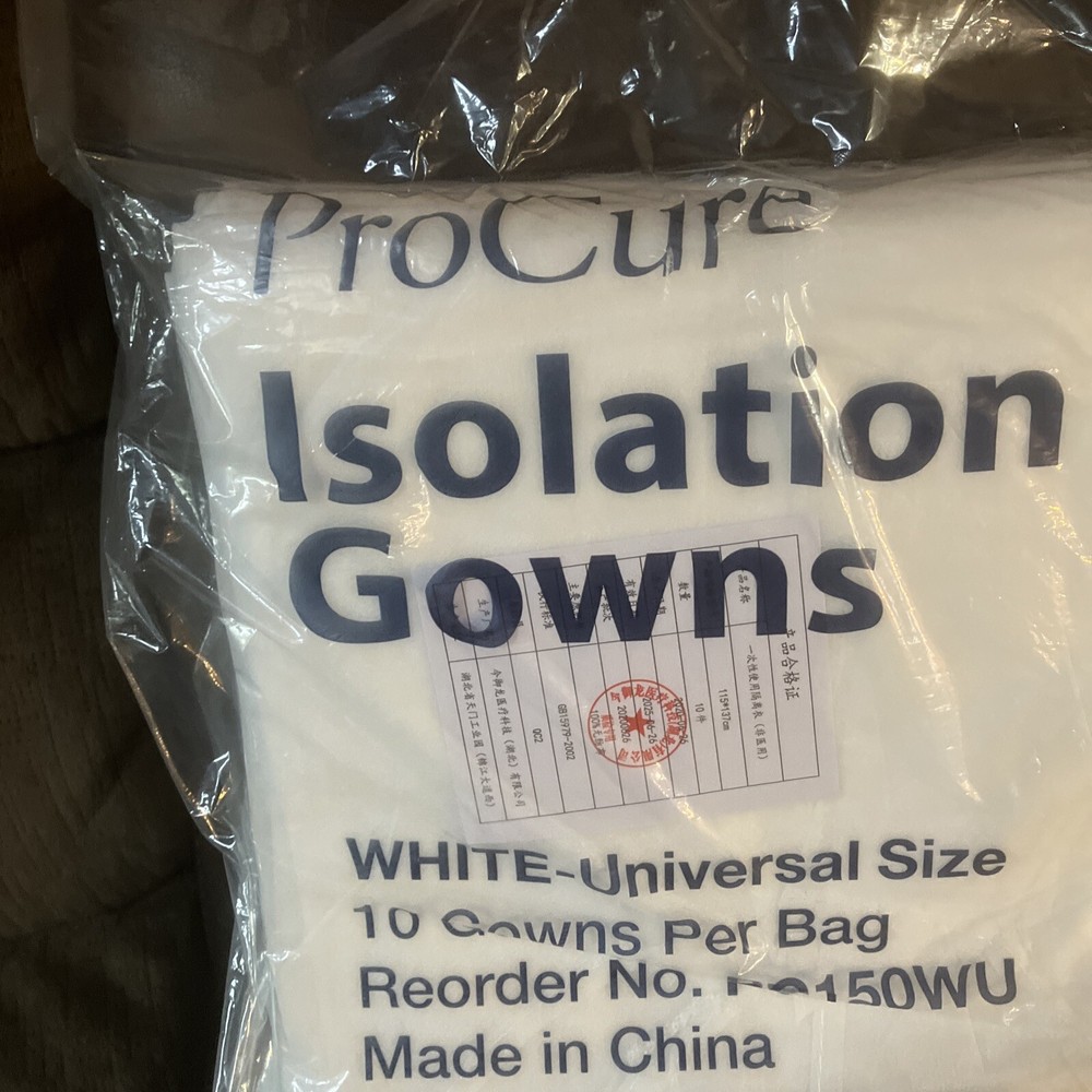 ProCure Isolation Gowns White Quantity 10 PC150WU Universal Size