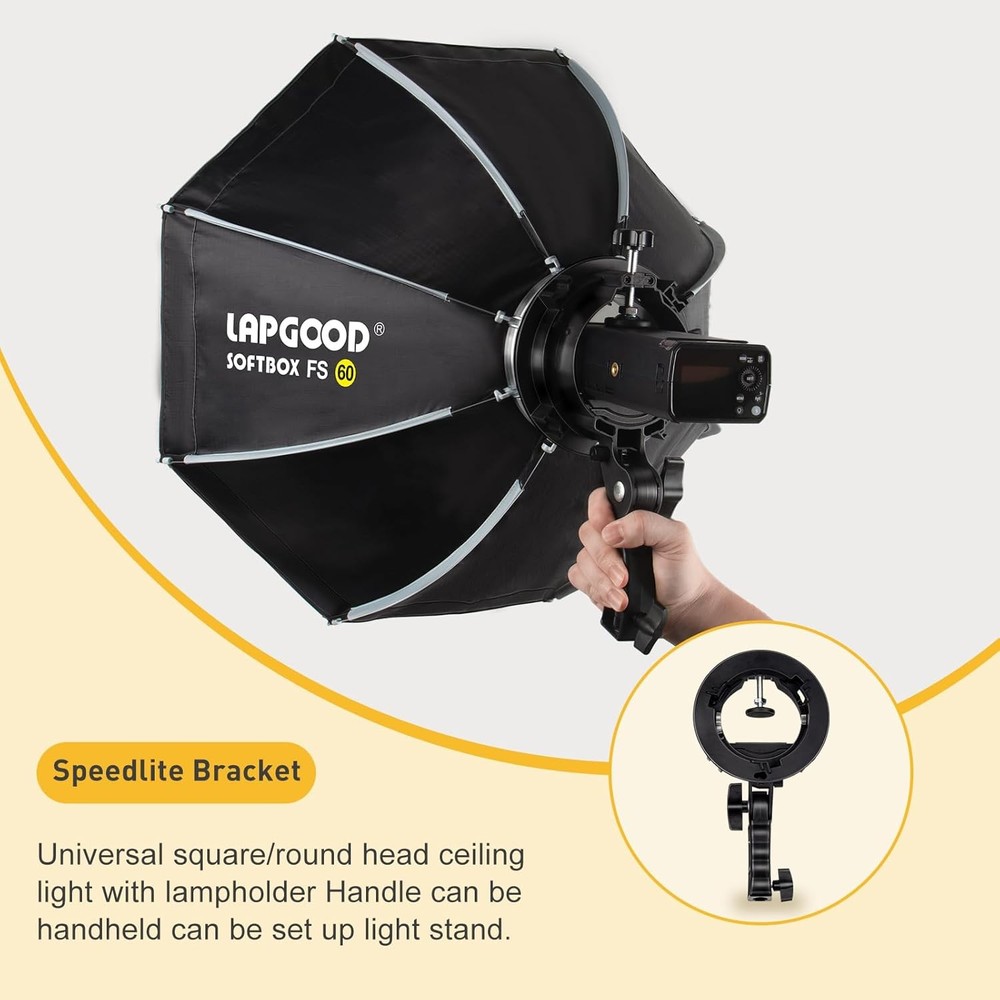 FS60 Softbox 60Cm Softboxes, Quick Release Foldable Softbox with Honeycomb Grid,