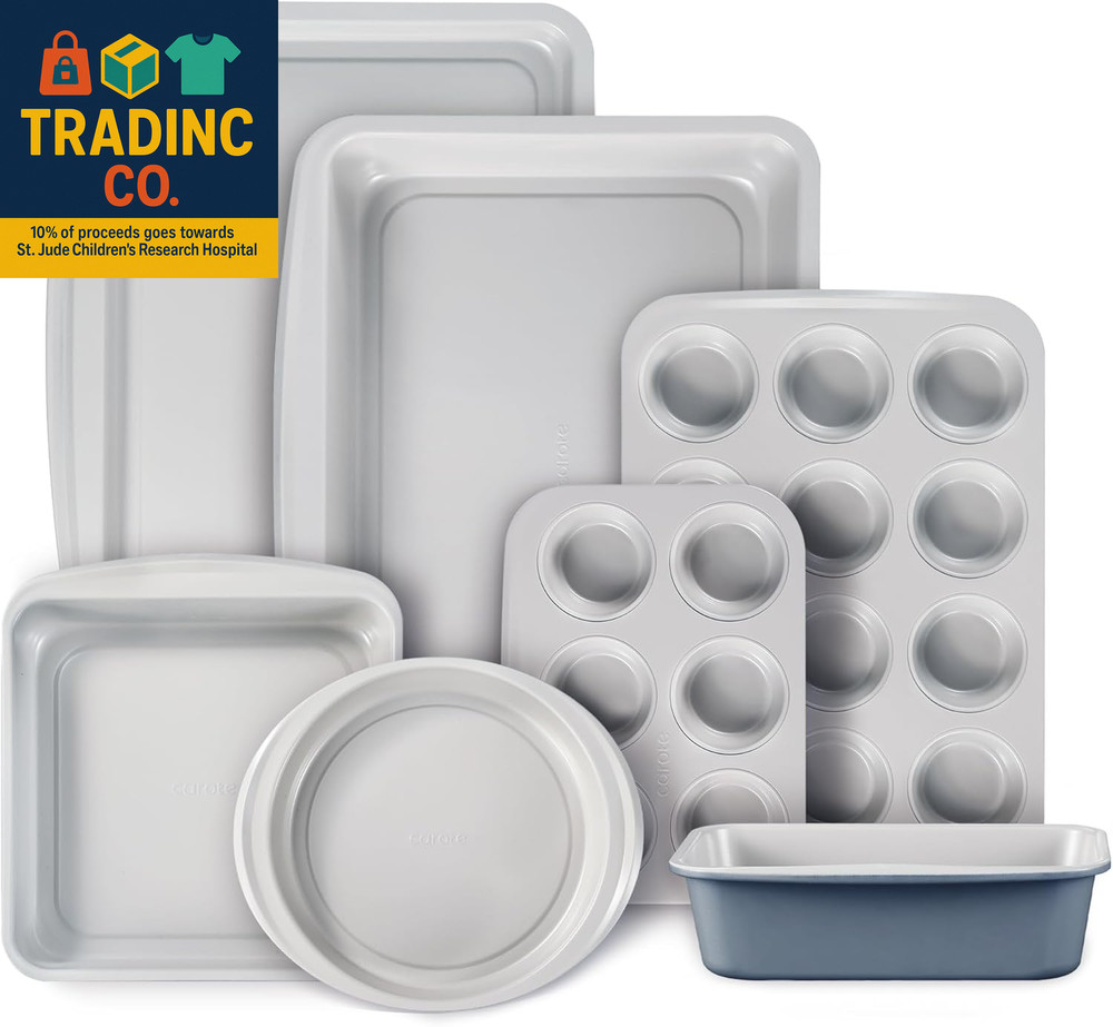 7-Piece Nonstick Stackable Baking Pans Set - Bakeware Sets Including Cookie Shee