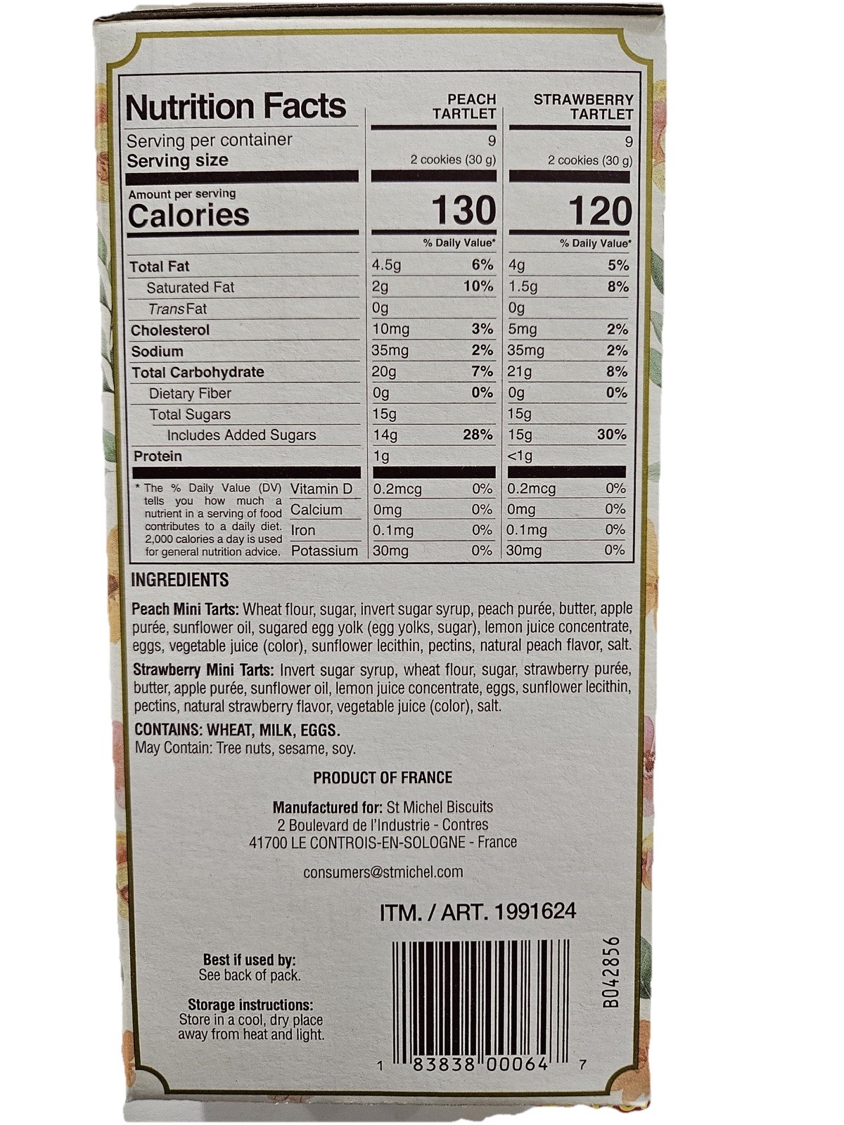 St Michel French Mini Tarts, 36 Individually Wrapped, Strawberry & Peach