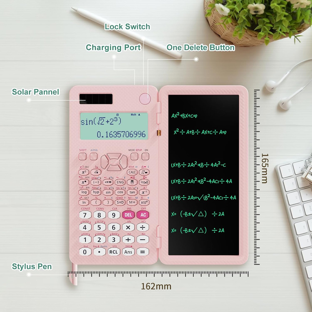 Rechargeable ROATEE 991ES MAX Scientific Calculators, CalcNote Multiview 4-Line