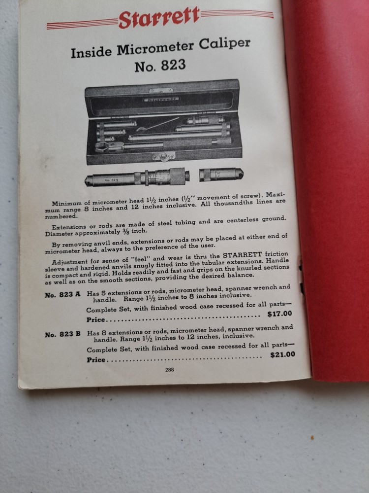 Nice Starrett Precision Tools Catalog #26, 1938 Machinist Precision Tools
