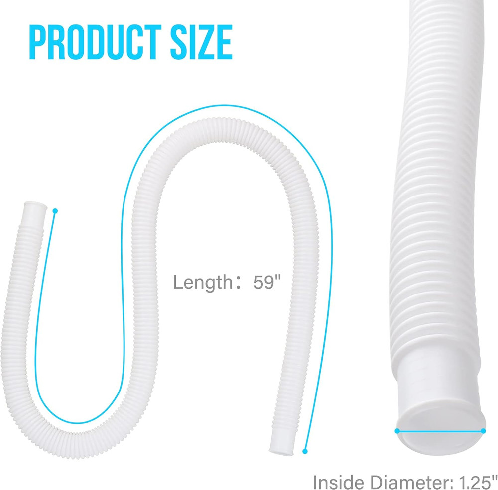 Pool Pump Hose for Ground Pools 2 Pack 1.25" Diameter Pool Filter Hose Accessory