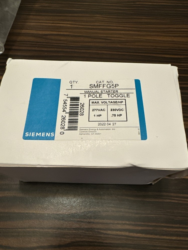 Siemens SMFFG5P Manual Motor Starter Switch