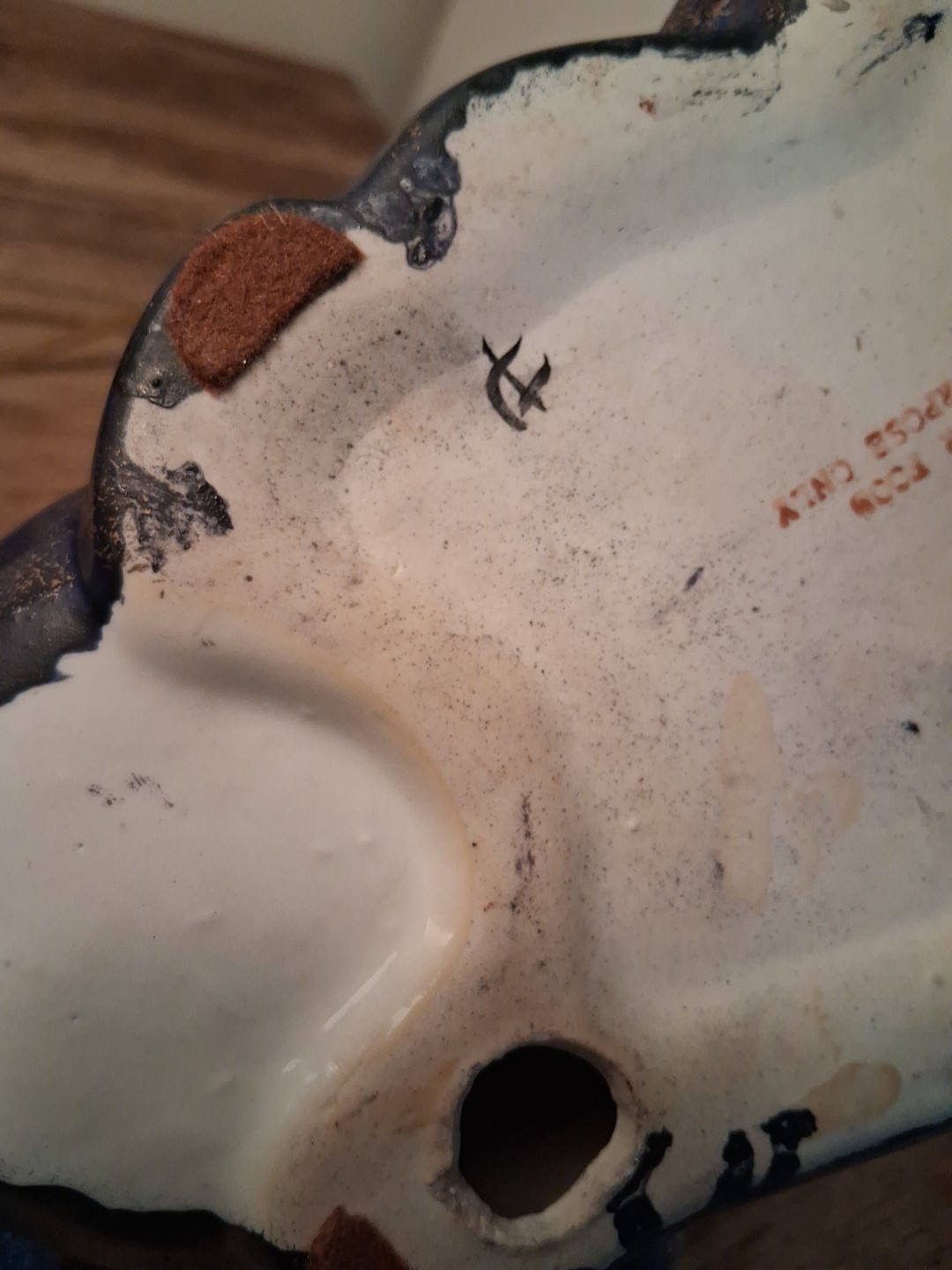 Vintage Asian Sleeping Cat 9.5" Floral Gilded Ceramic Porcelain Hand Painted