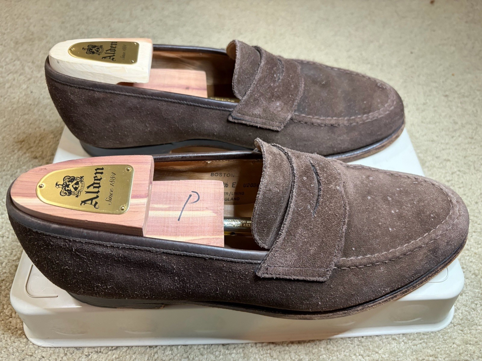 Crockett Jones Boston Suede Penny Loafer Size 9.5E Made In England