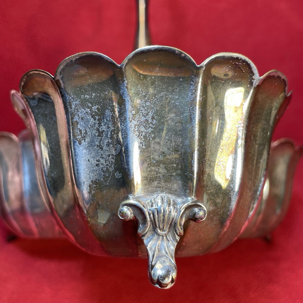 Vintage El de Uberti Italian Silver Plated 3 Section Serving Bowl With Handle