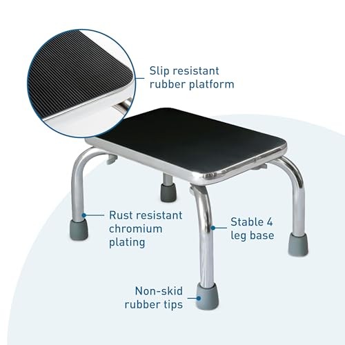 Heavy-Duty Foot Step Stool with Non-Slip Rubber Platform for Without Handle