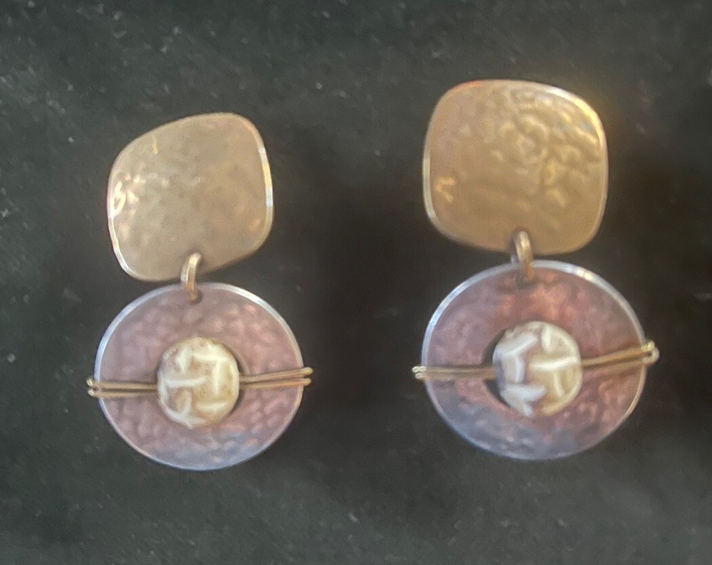 Artistic Hammered Gold Clip-on Earrings