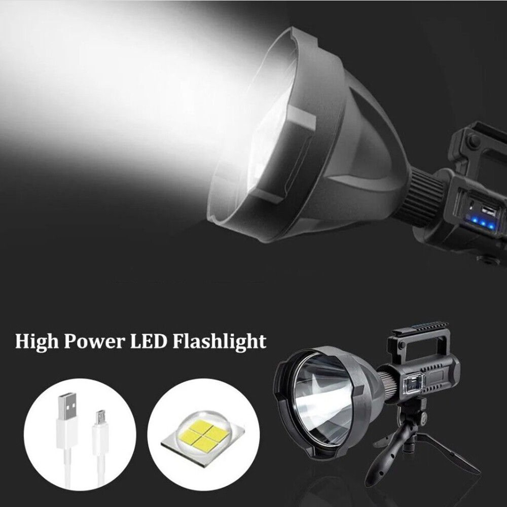 Spotlight 9000000 Lumens Handheld Hunting Flashlight Led Spot light Rechargeable