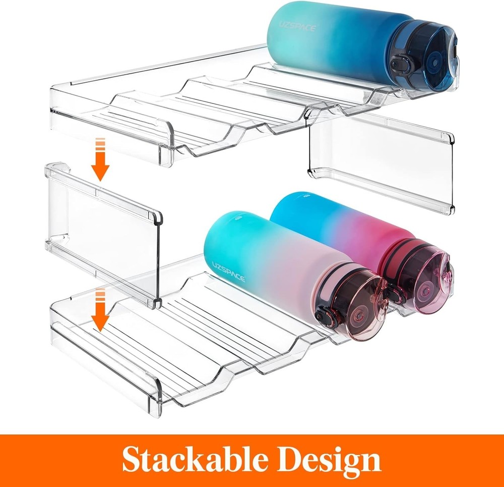 Durable Shatterproof Bottle Organizer - Stackable for 8 Bottles, Home Essential