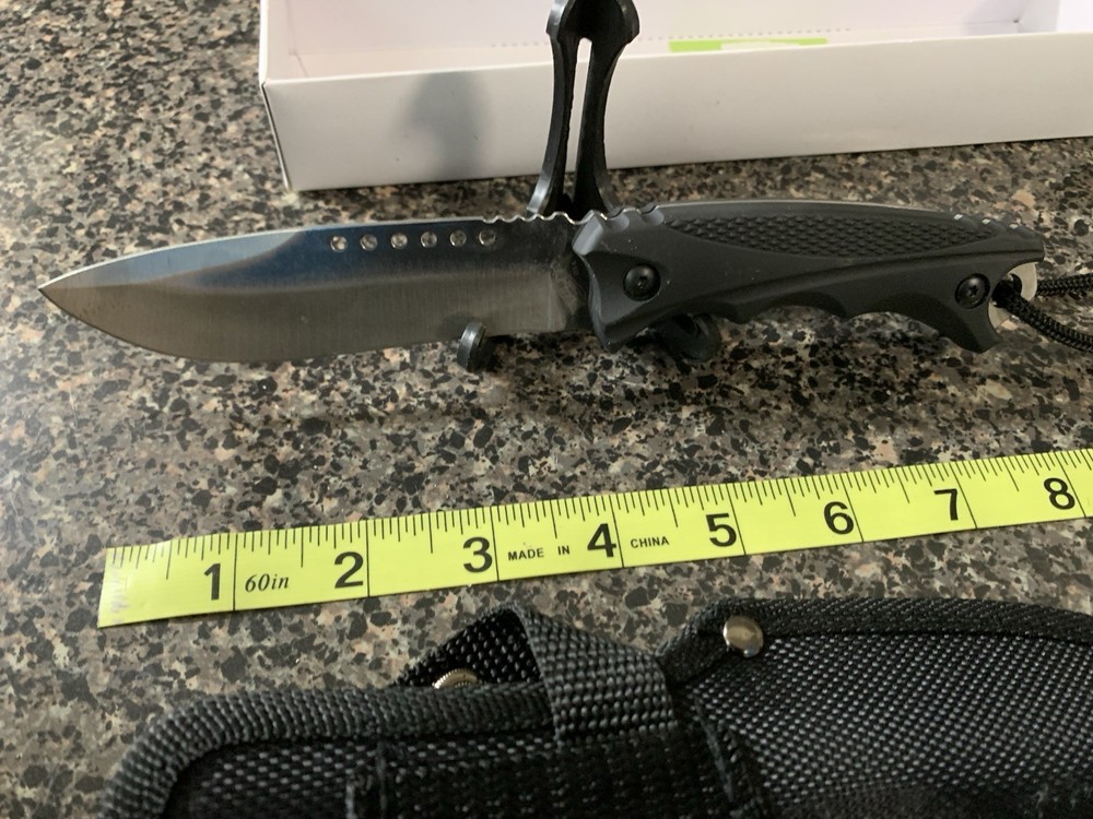 8.5 Inch Ventilated fixed blade knife With Rubber Grip