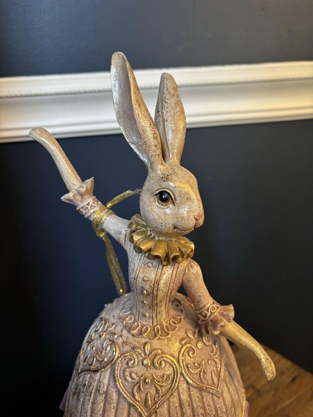 Jolie Fleur Easter Bunny 14” Figure Lavender Dress Dancing Ballerina