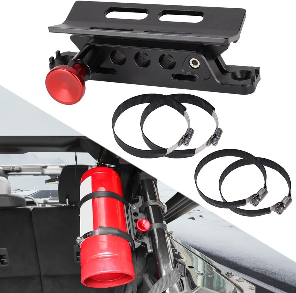Aluminum Quick Release Roll Bar Fire Extinguisher Mount Holder Compatible wit...