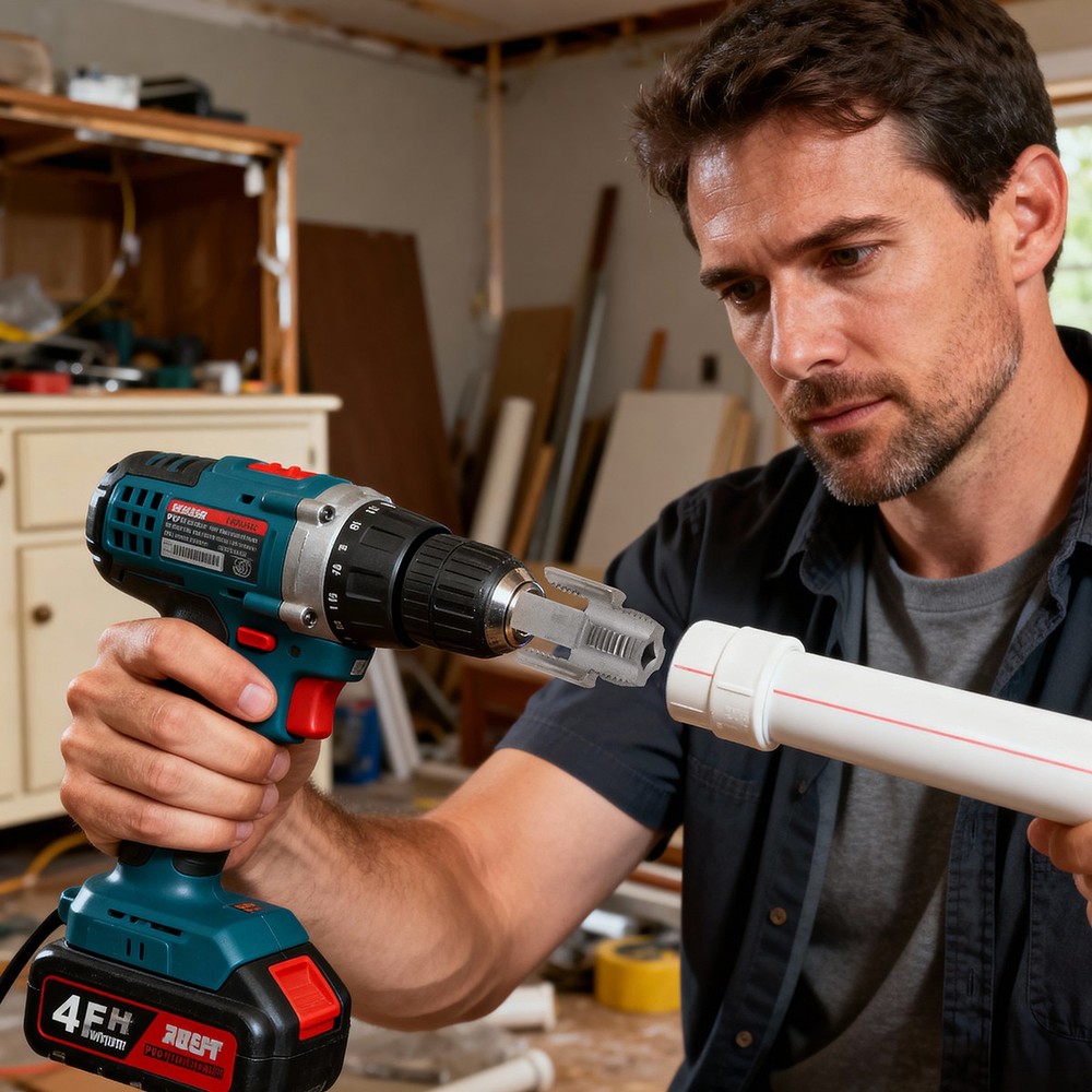 Integrated Internal & External Pipe Threading Tool For 1/2'' + 3/4'' Water Pipe