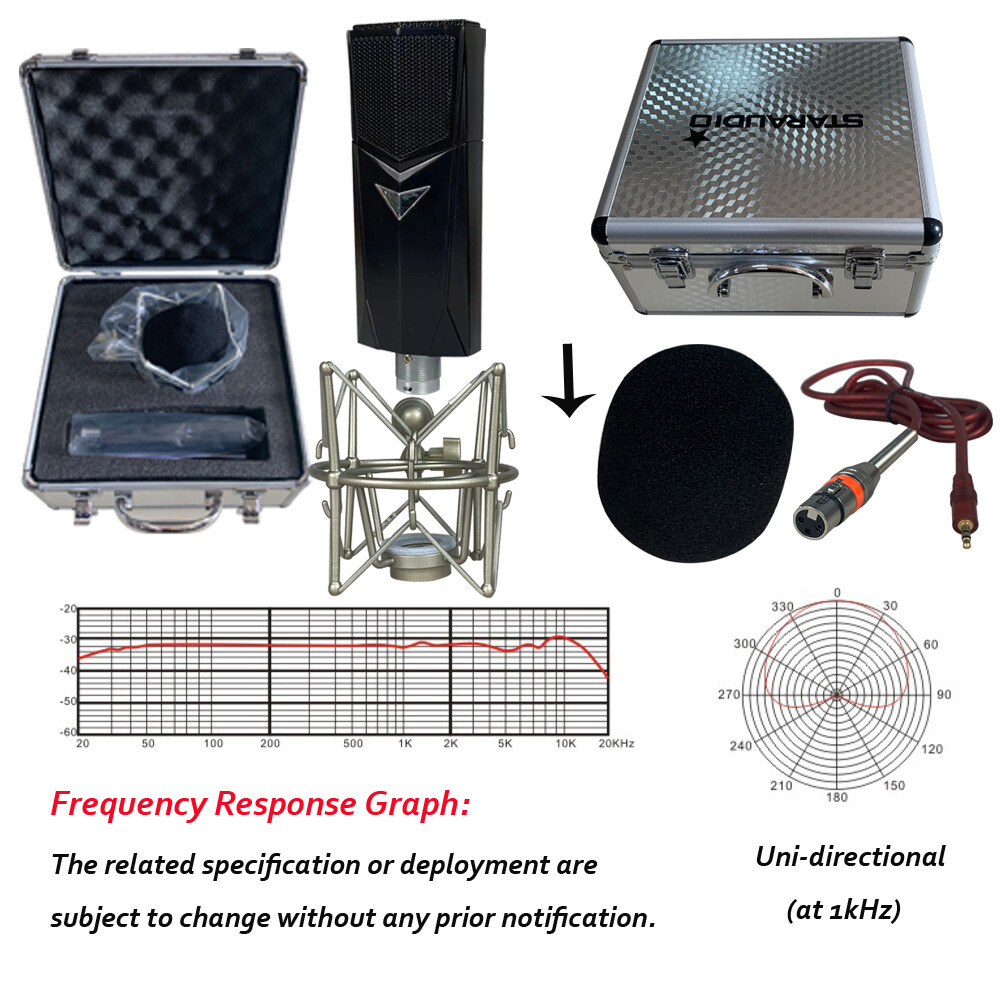 Studio Microphone Kit For Live Stream Broadcast Recording Condenser Cardioid Mic