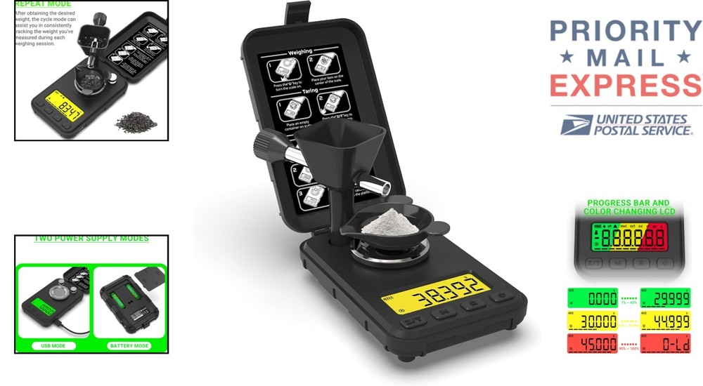 Versatile Milligram Scale with 3 Backlight Colors for Reloading and More