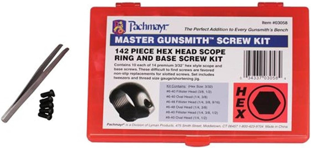 Master Gunsmith Hex Head Ring and Base Screw Kit, 142 Piece