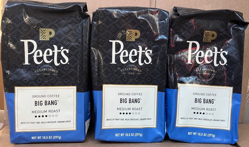 Peet's Big Bang Ground Coffee 3 Packages Medium Roast