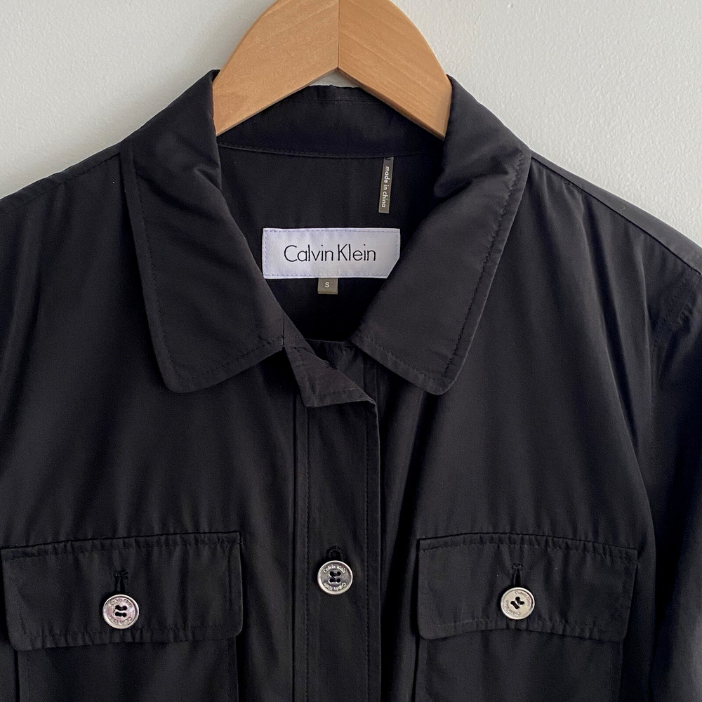 Calvin Klein Womens Small Lightweight Jacket Shirt Button Down Pocket