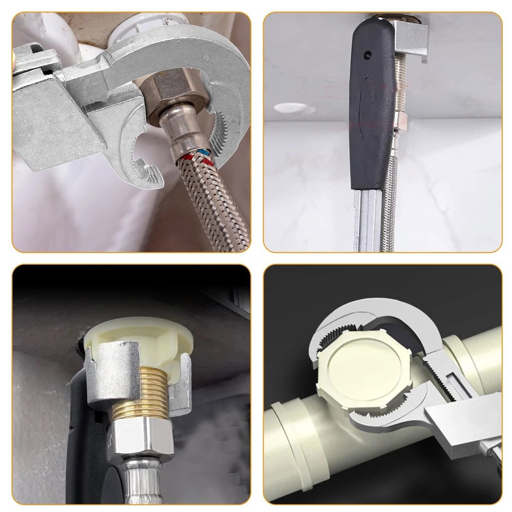 Multi-Function Sink Wrench Set Adjustable 27-80mm For Plumbing Pipe Nut Tool