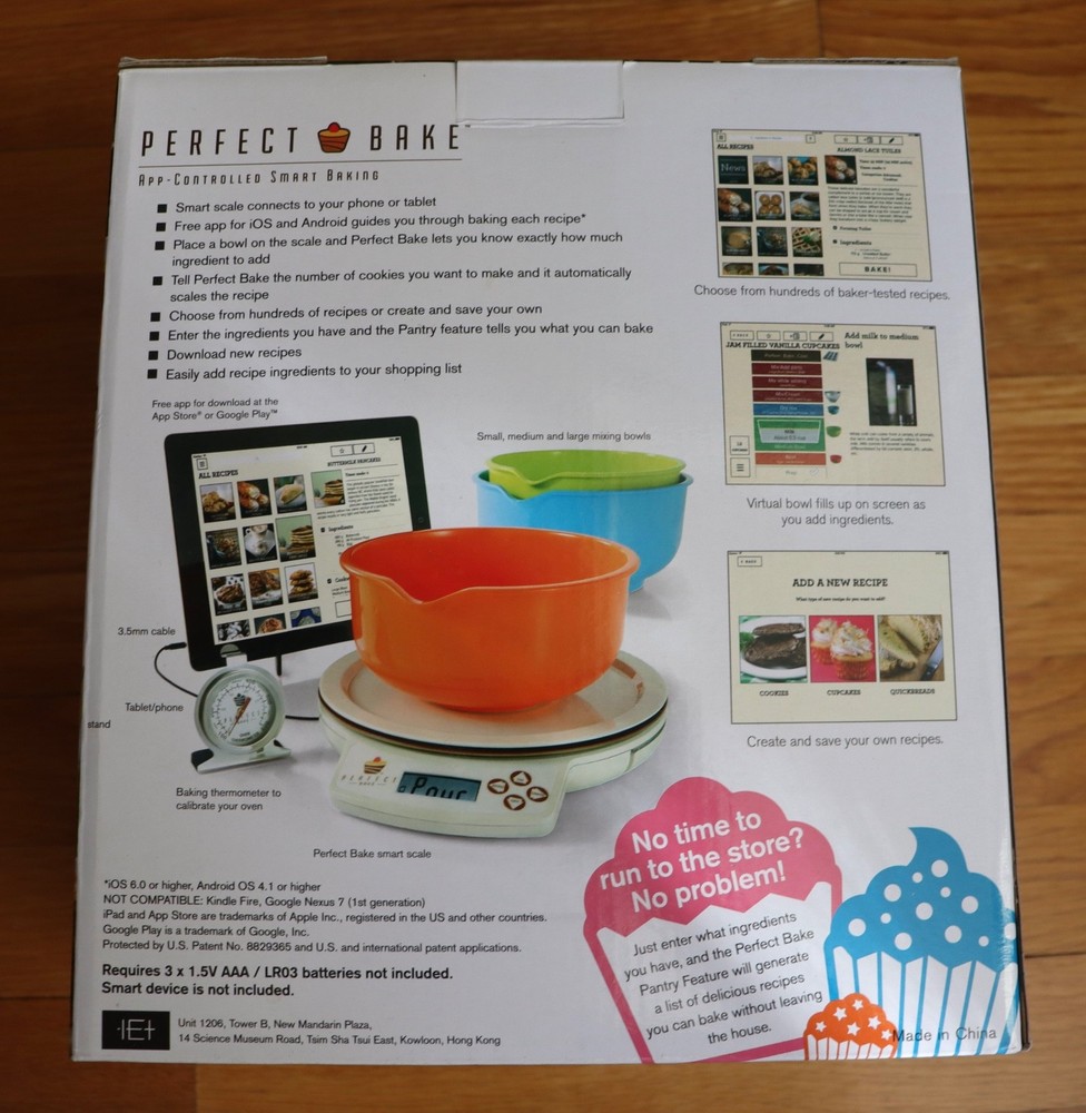 PERFECT BAKE APP-CONTROLLED SMART BAKING = SCALE = MIXING BOWLS = MIB =