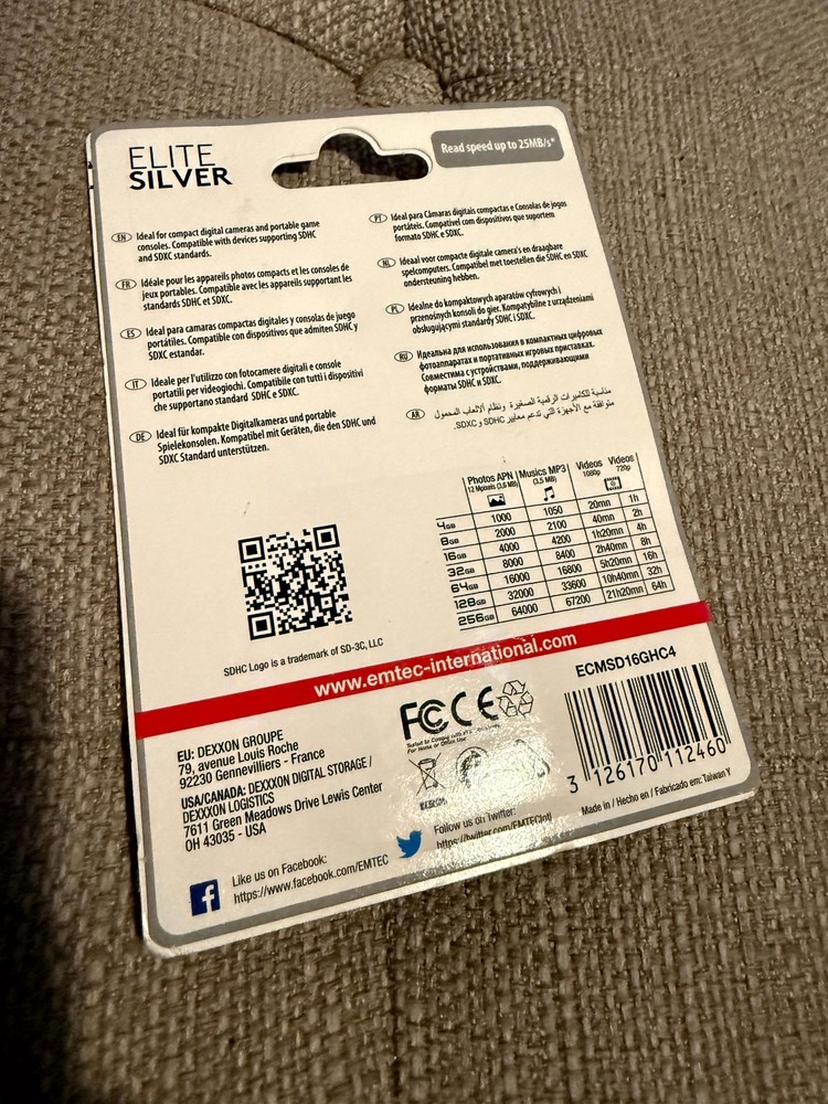 EMTEC 16GB Elite Silver Memory Card