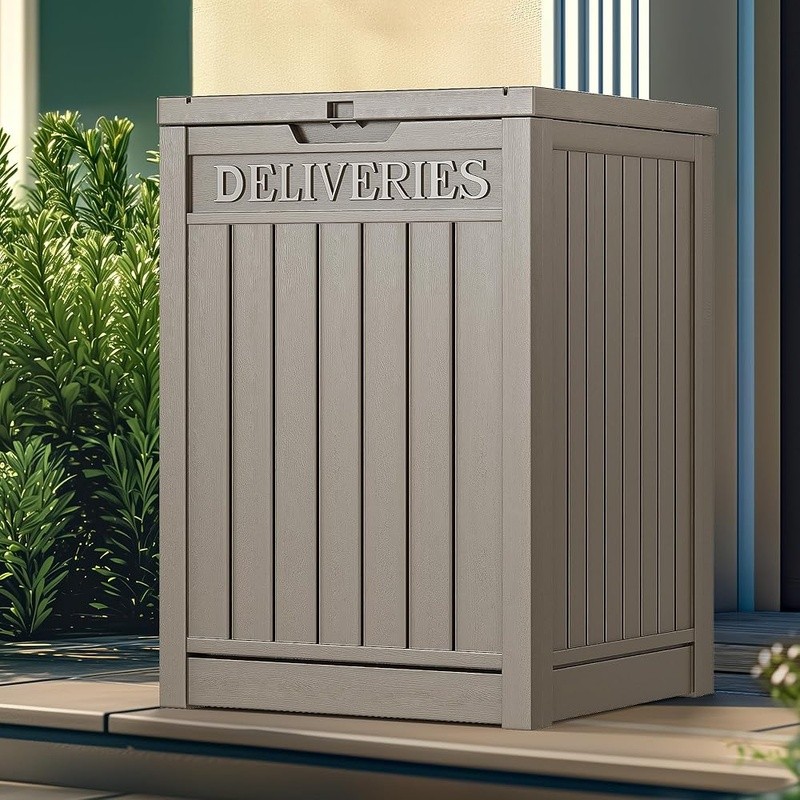 Lockable Outdoor Parcel Delivery Box Durable Weatherproof Resin Storage Solution