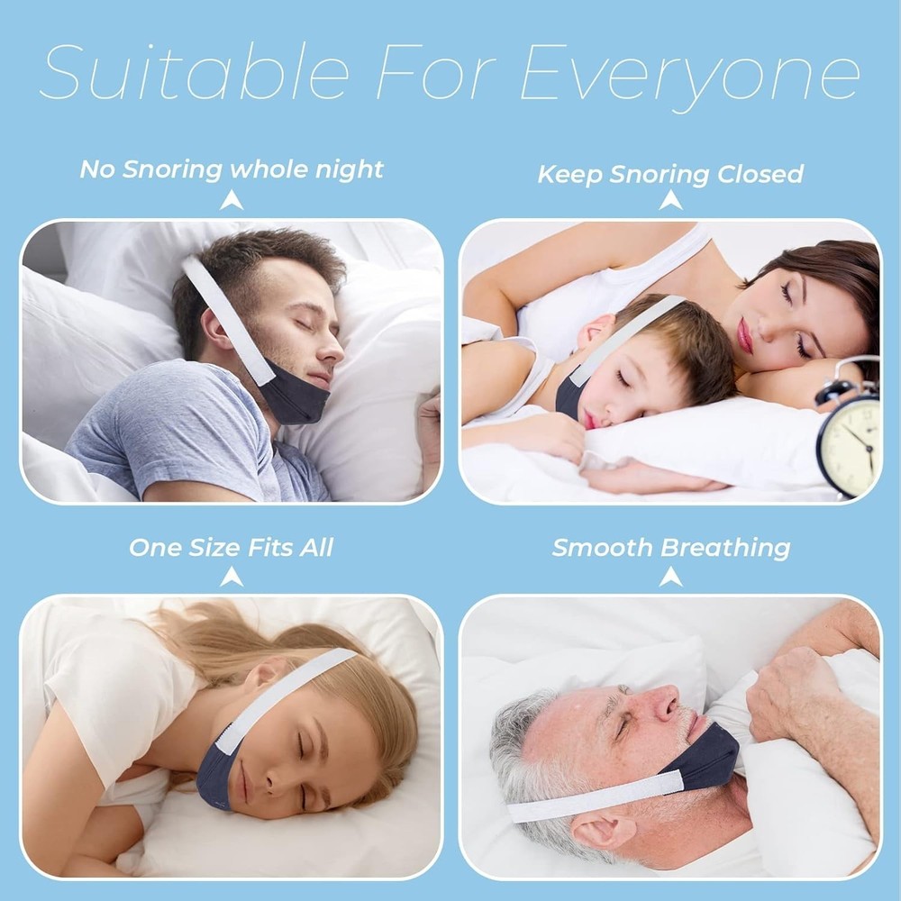 Ventilation Chin Strap 2 Pack - Comfortable Snore Solution for Better Sleep