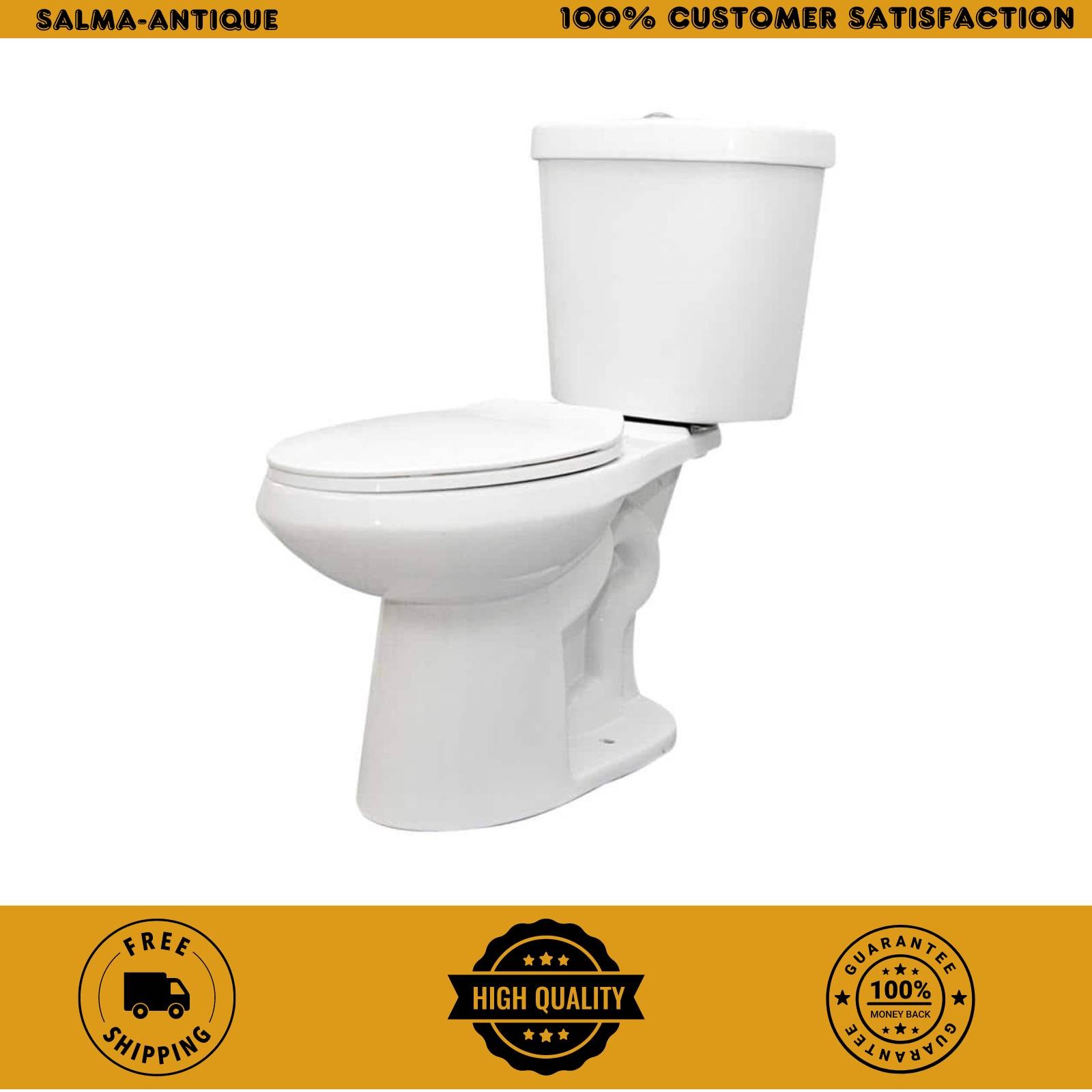 Glacier Bay N2316 Dual Flush Elongated Toilet 1.1/1.6 GPF, White Seat Included