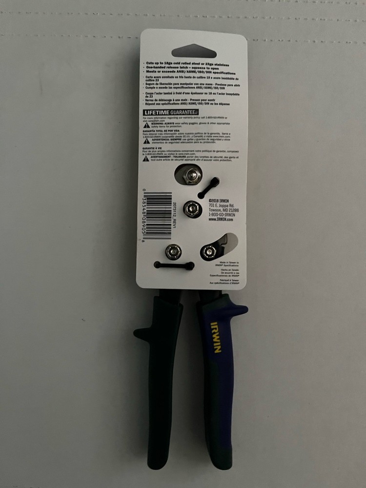 Irwin Aviation Snips Right & Straight Cut Compound Leverage, 2073112